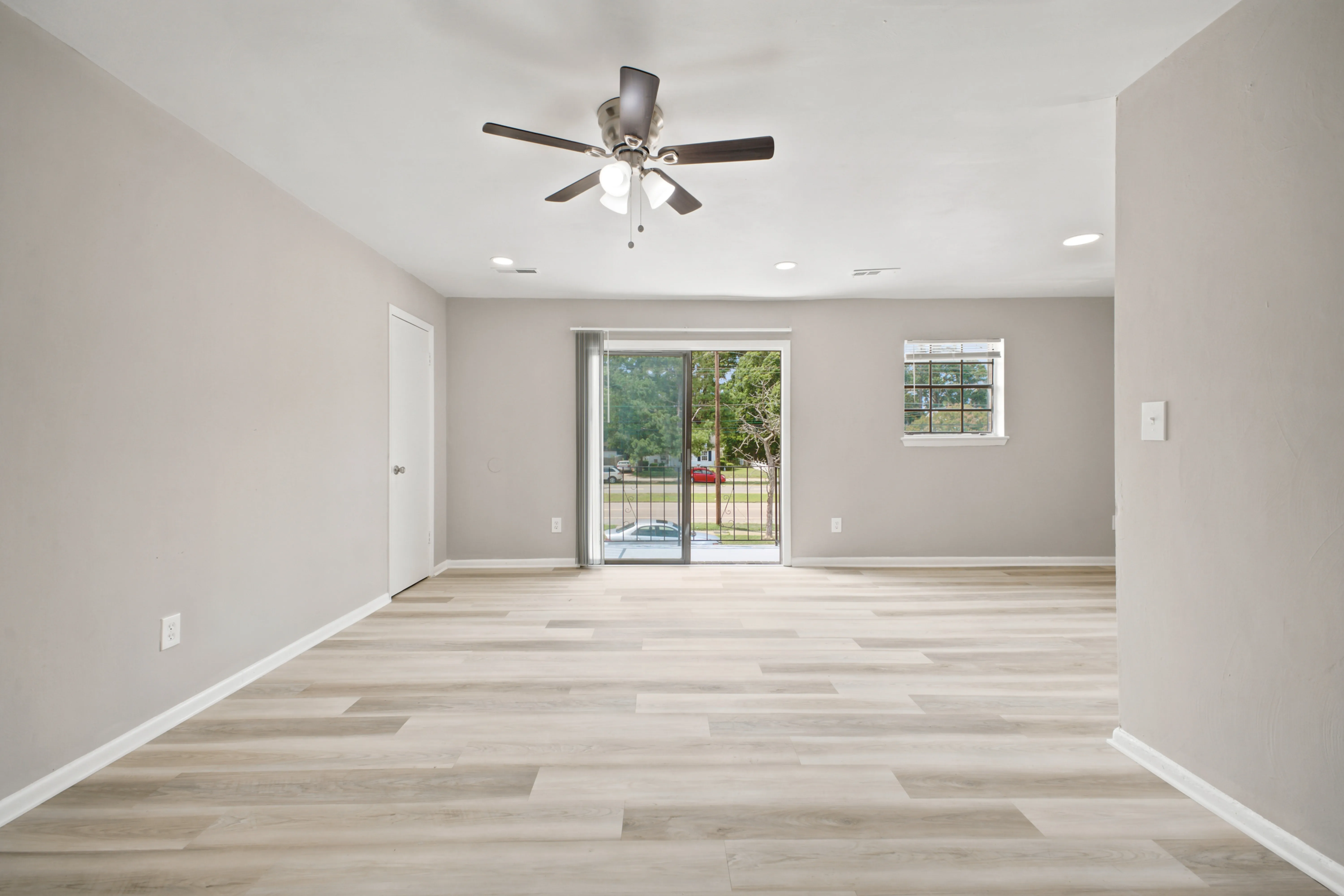 Living room looking toward the sliding doors