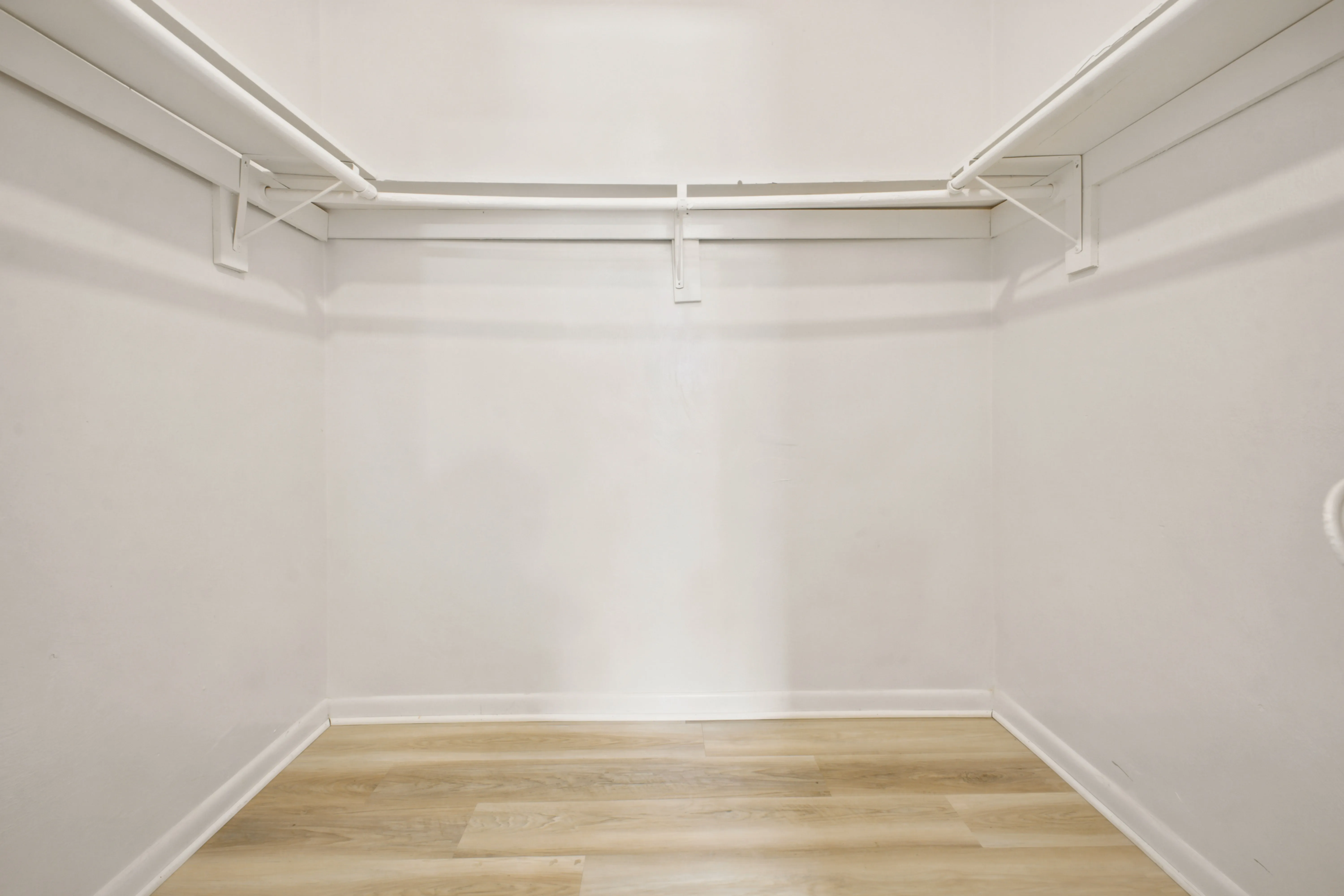 Walk-in closet with hanging rods